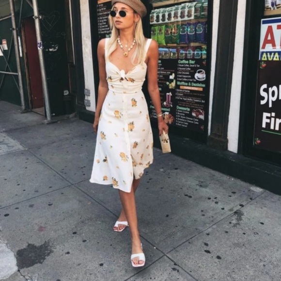 Reformation Frankfort Floral Button Front Midi Dress Size 6 - Picture 5 of 11